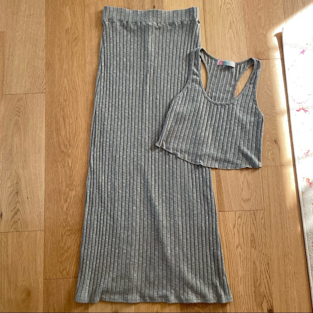 Free People (FP Beach) Sandy Beach Ribbed Maxi Skirt and Crop Set 🏖